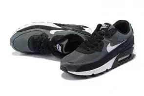 nike air max 90 man baskets shoes leather black gray
